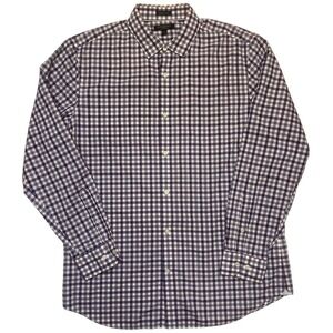 Banana Republic‎ Non Iron Grant Fit Navy, White, & Red Shirt 100% Cotton Size XL